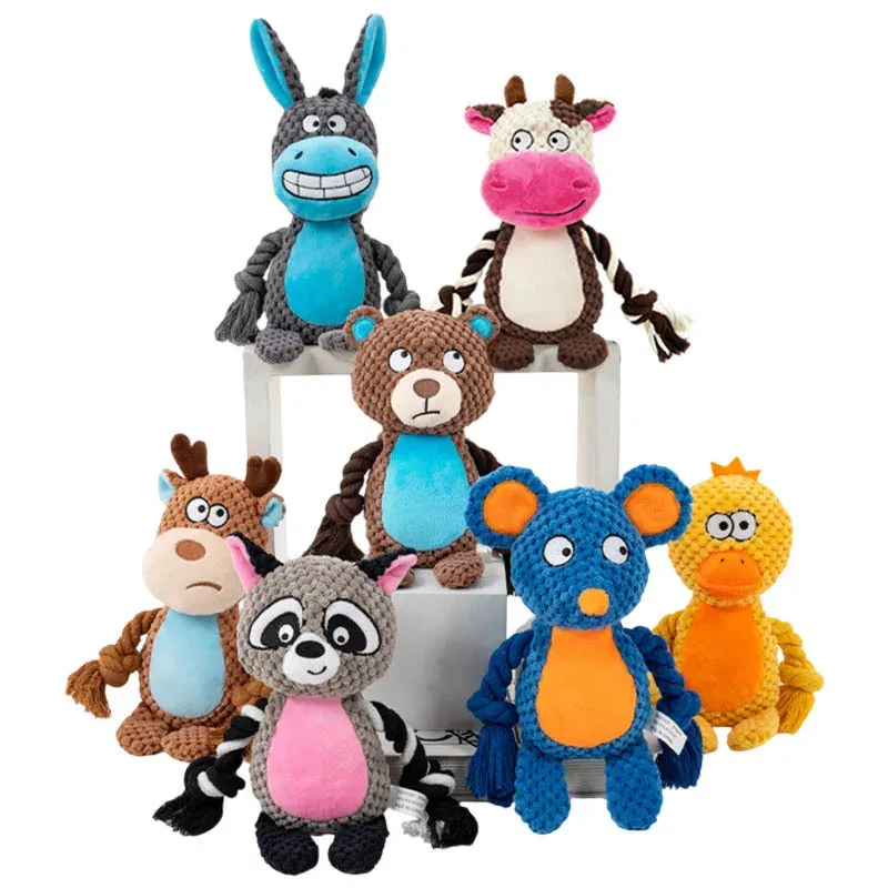 Corduroy Farm Animal Plush Dog Toys wholesale from Lanshine Pet