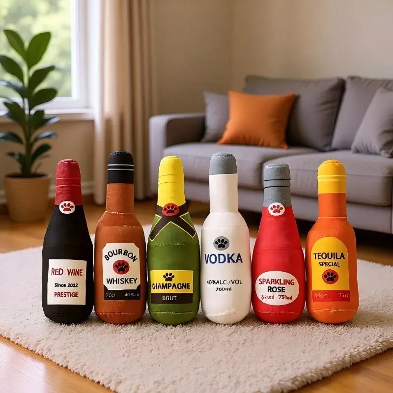 Wine Bottle Plush Dog Toys (6 Styles) - photo 2
