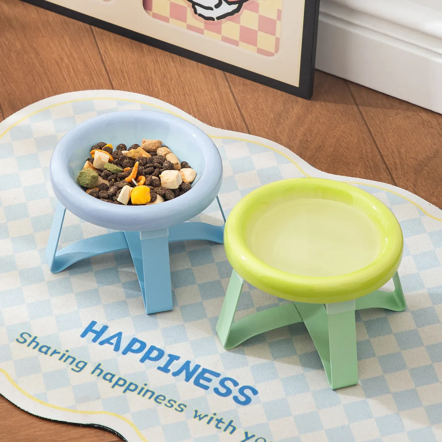 Candy-Color Ceramic Bowl with Metal Stand - photo 3