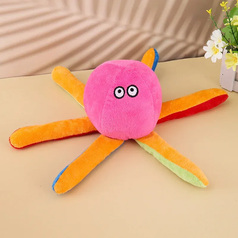 Rainbow Octopus Plush Dog Toy wholesale from Lanshine Pet