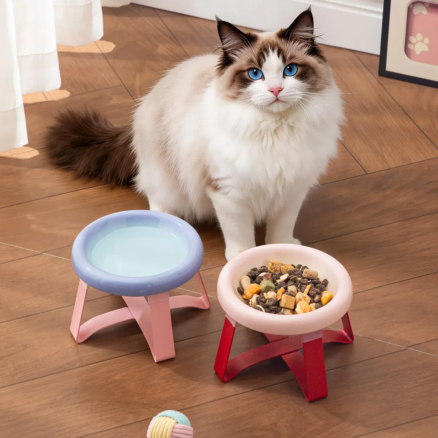 Candy-Color Ceramic Bowl with Metal Stand - photo 2