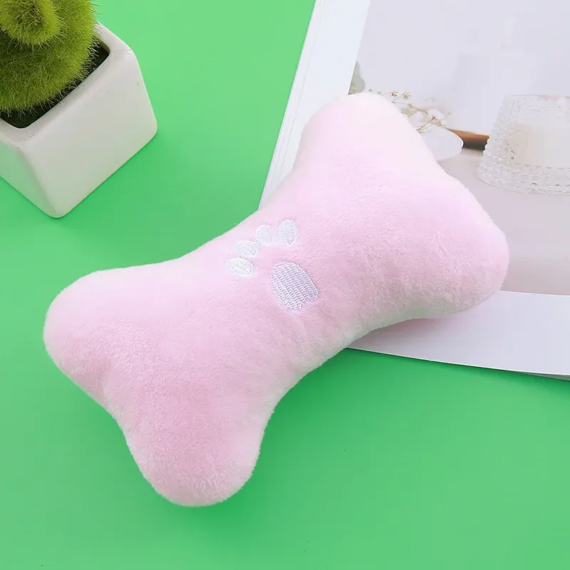 Paw Print Bone Plush Dog Toy - photo 3