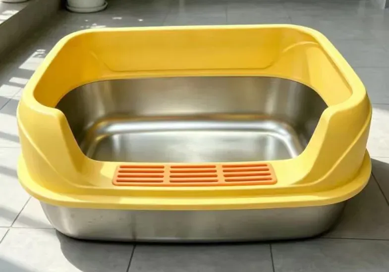 Oval Semi-Enclosed Litter Box – Stainless Steel wholesale pet product from Lanshine Pet