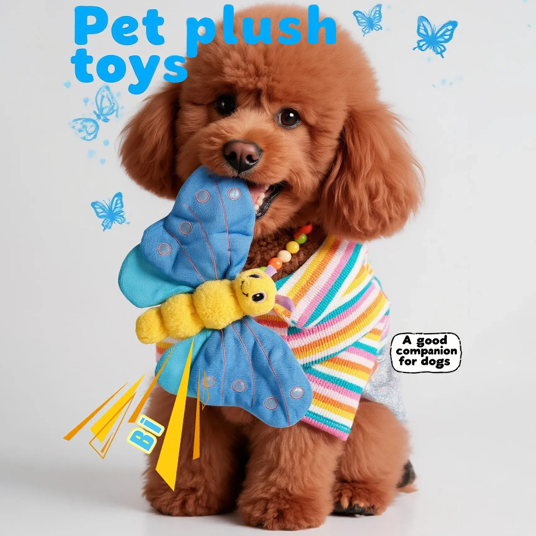 Crinkle Butterfly Plush Dog Toy - photo 2
