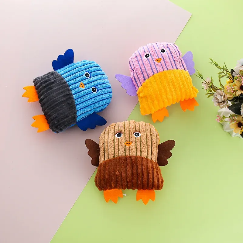 Striped Owl Plush Dog Toy - photo 2
