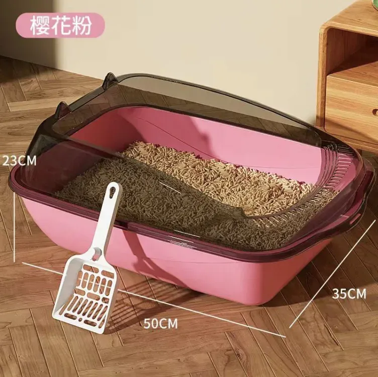 Cat-Ear Semi-Enclosed Litter Box wholesale pet product from Lanshine Pet