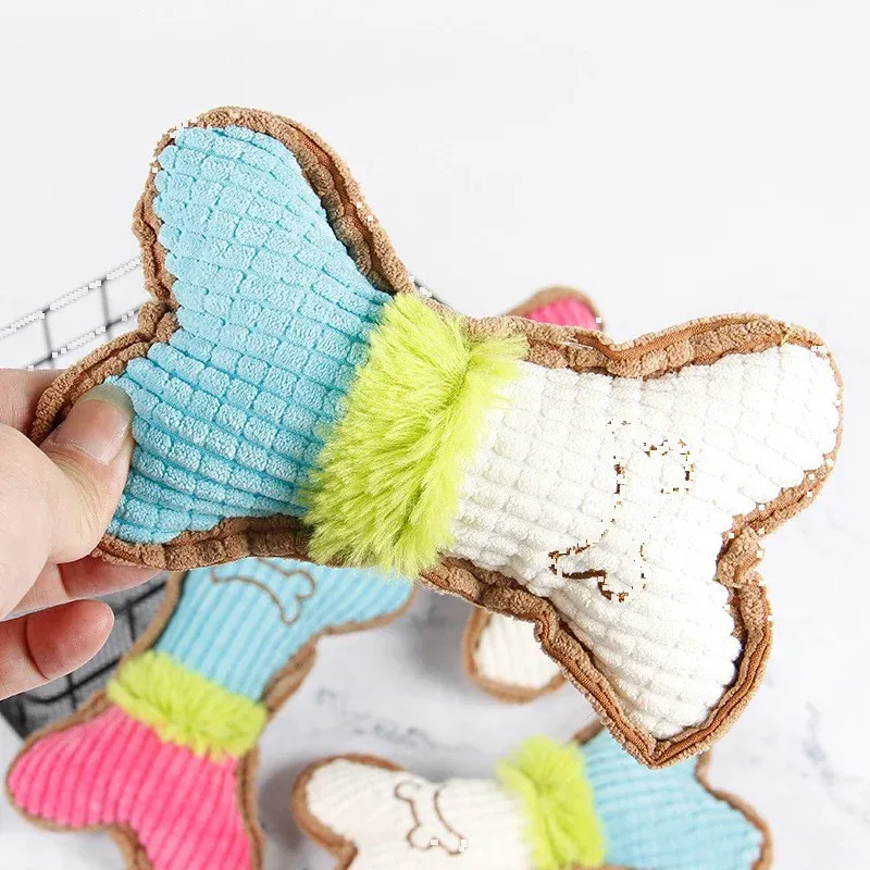 Green Fur Bone Plush Dog Toy wholesale from Lanshine Pet