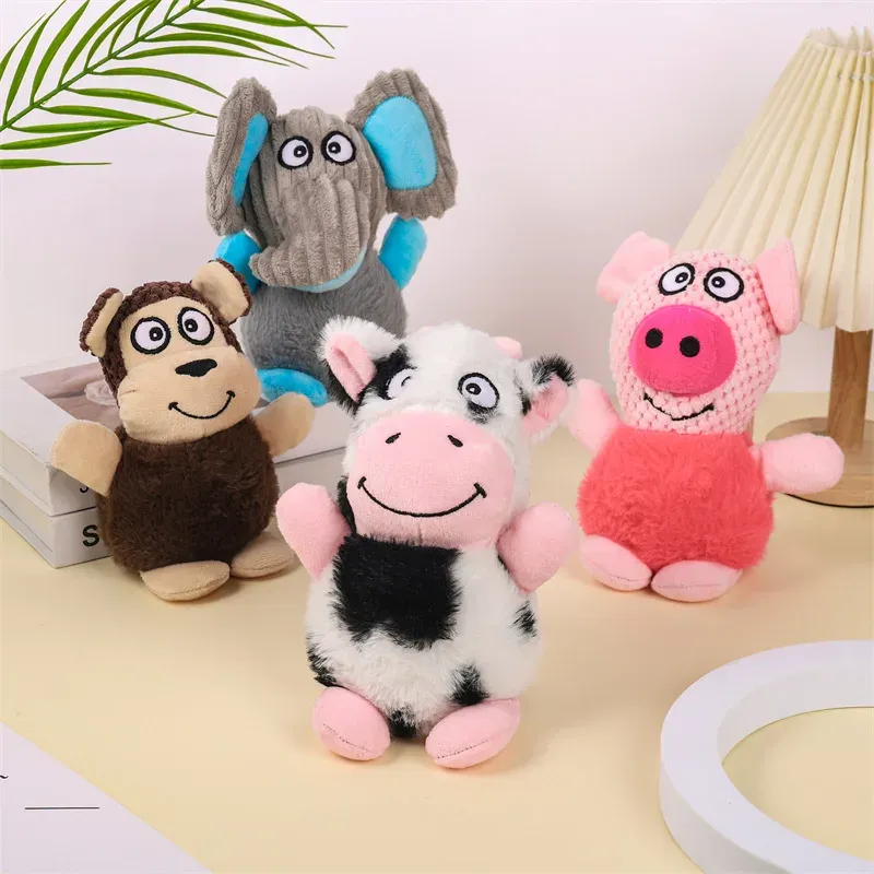 Chubby Animal Plush Dog Toys (4 Styles) wholesale from Lanshine Pet