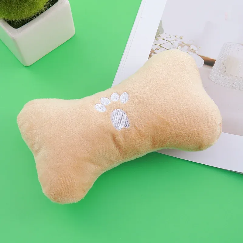 Paw Print Bone Plush Dog Toy - photo 5