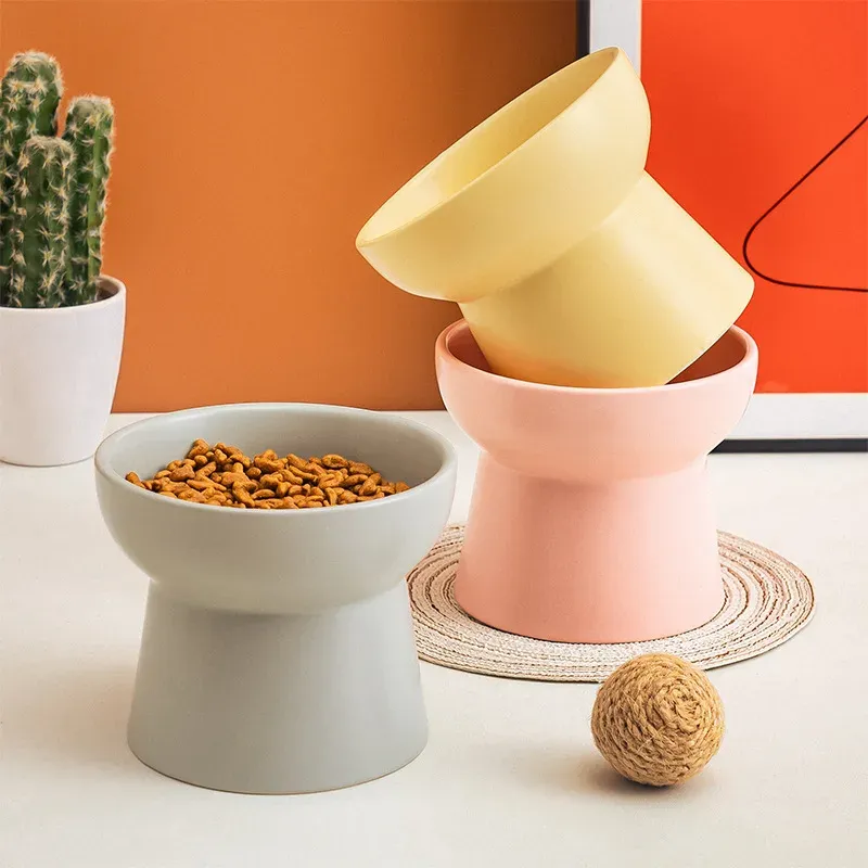 Nordic Raised Ceramic Cat Bowl - photo 4