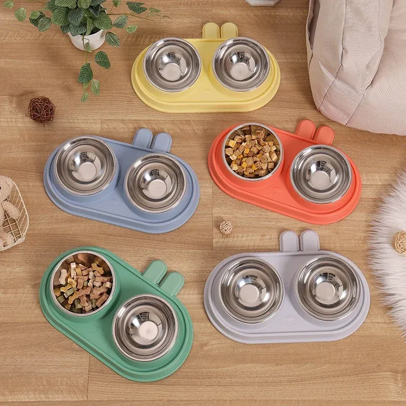 Rabbit Tilted Double Bowl - tilted double bowl wholesale from Lanshine Pet