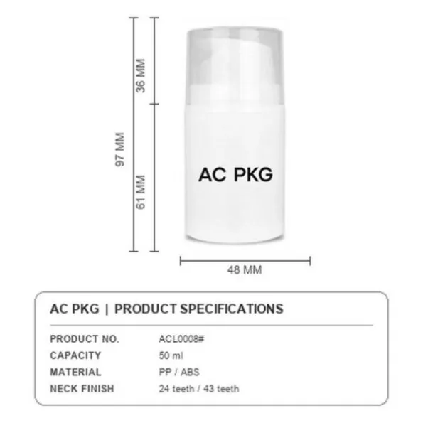 30ML 50ML Airless Pump Bottles