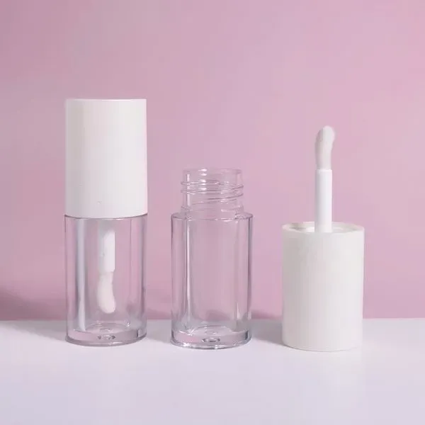 4ML Pearl White Abs Empty Lip Gloss Tubes Wholesale Round Lip Gloss Tubes Spoon Brush