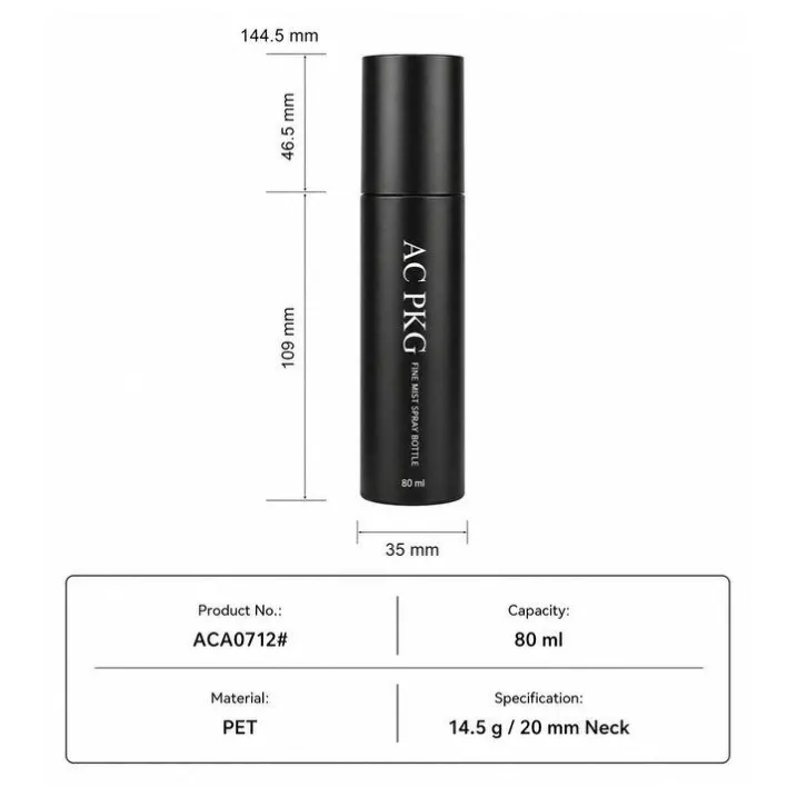 Black 80ML Lotion Pump & Spray Bottle