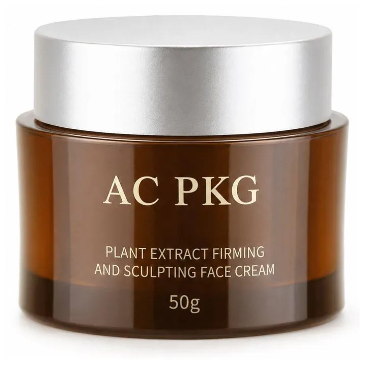 Amber 50G Face Cream Jar With Silver Lid