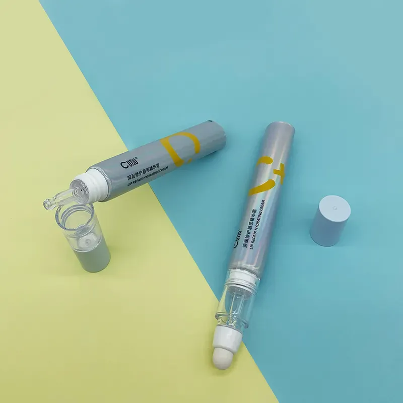 Logo 10ML 20ML Plastic Cosmetic Eye Cream Tube With Brush Lipstick Tube Essence