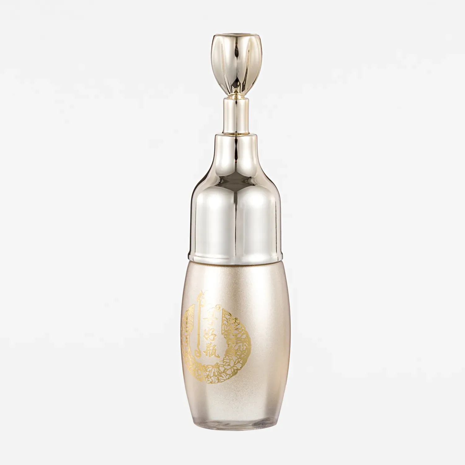 5ML Light Gold Plastic Rose Head Airplane Bottle Essence Bottle Cosmetic Packaging