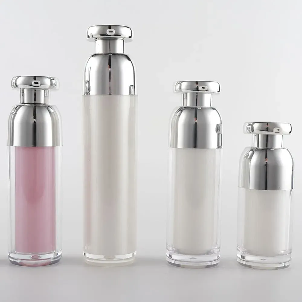 Logo White Color Round Shape 30ML 50ML 100ML 120ML Acrylic Plastic Pump Bottles 30G 50G