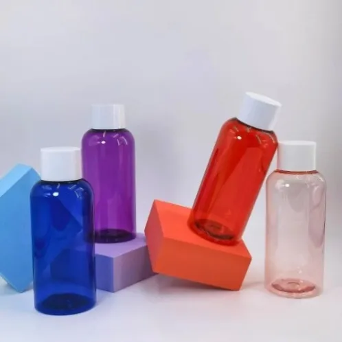 400ML 500ML Custom PET Round Shoulder Skincare Bottle With Screw Cap