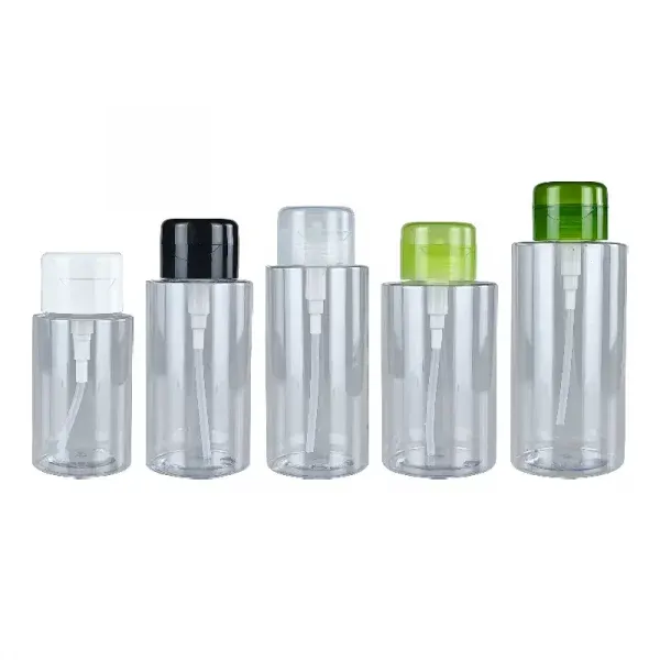 Discharge Makeup Water Bottles 300ML Clear Liquid Press Pump Cosmetic Toner Plastic