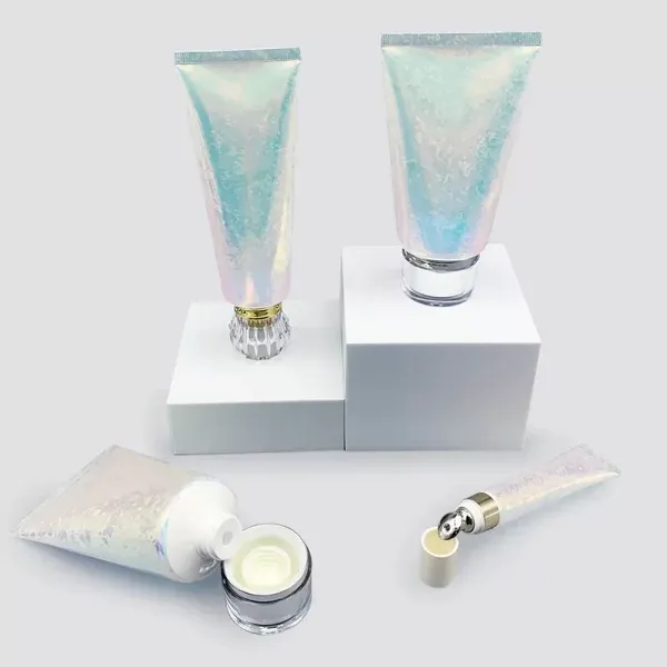 50ML 100ML 200ML Shiny Laser Plastic Cleanser Lotion Eye Cream Tube Cosmetic Squeeze