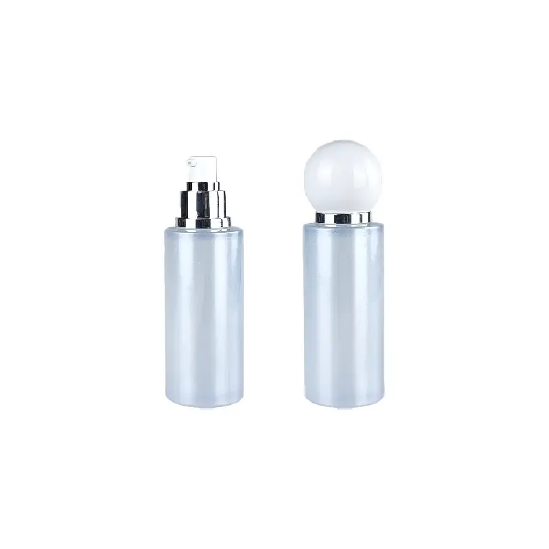 Skin Care 100ML 200ML PET Silver Plastic Bottles Lotion Bottles With Lotion Pumps