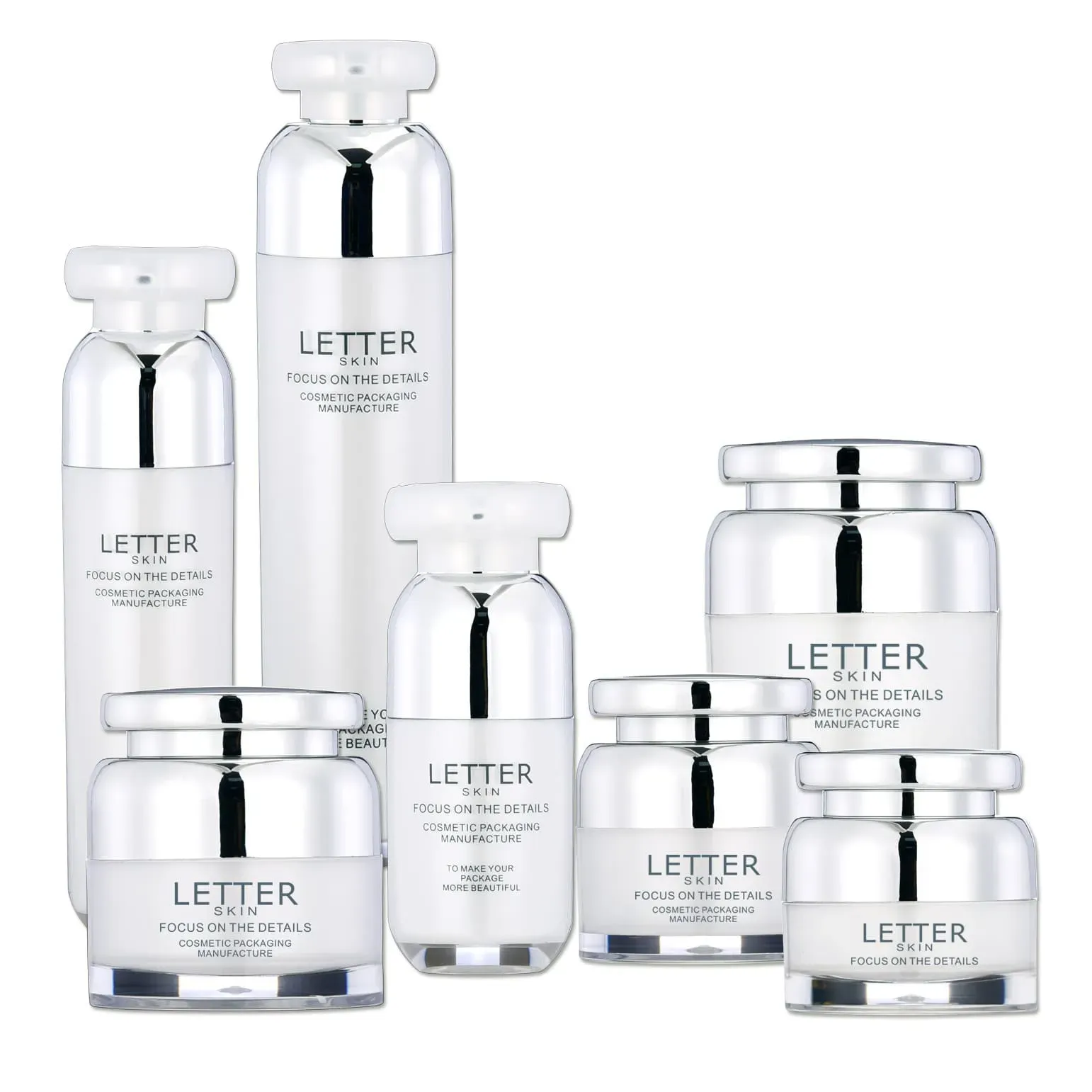 Logo White Color Round Shape 30ML 50ML 100ML 120ML Acrylic Plastic Pump Bottles 30G 50G