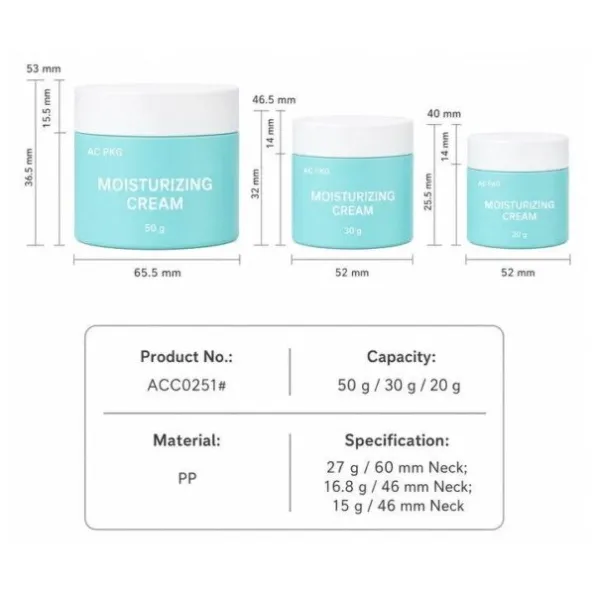 Turquoise 50G Moisturizer Cream Jar