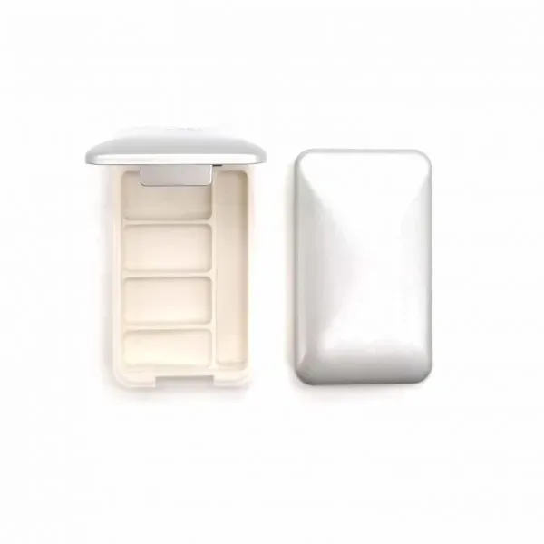 4 5G Silver Abs Eyeshadow Palette With Mirror & Brush Customized Rectangular Eyeshadow