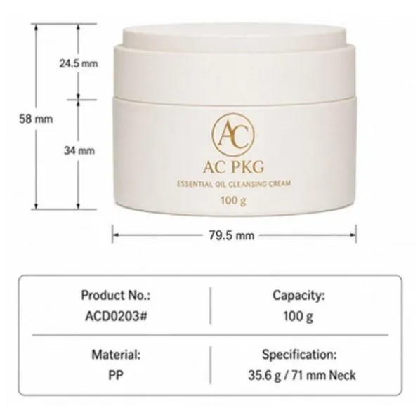 Matte White 100G Cleansing Balm Jar