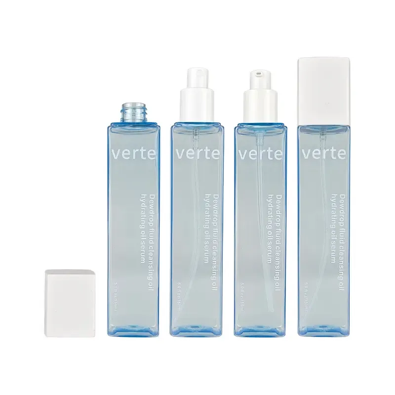 Skincare Packaging 100ML 120ML 150ML 200ML Square Shape Body Lotion PET Bottles
