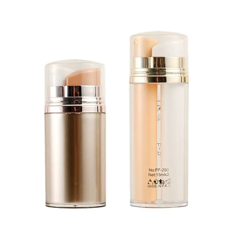 10ml2 15ml2 Plastic Double Tube Lotion Bottle Press Vacuum Lotion Bottle Double Layer
