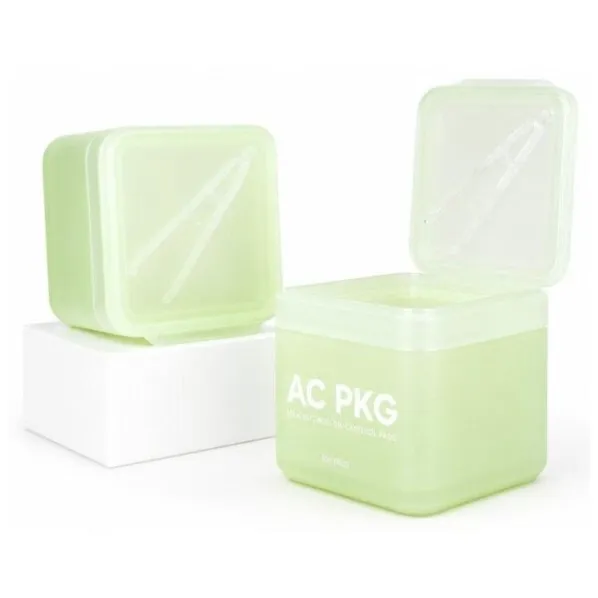 Green Makeup Remover Pad Jar With Tweezers 100 Pads
