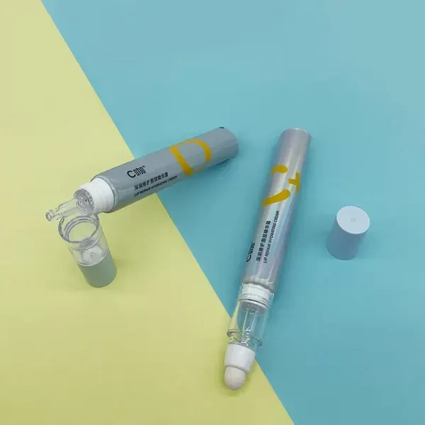 Logo 10ML 20ML Plastic Cosmetic Eye Cream Tube With Brush Lipstick Tube Essence