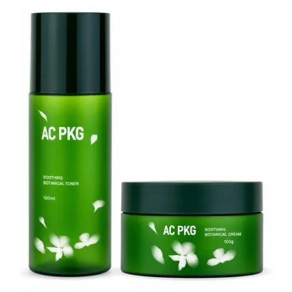 150ML Green PET Bottle & 50G Green Jar Set For Toner & Moisturizer