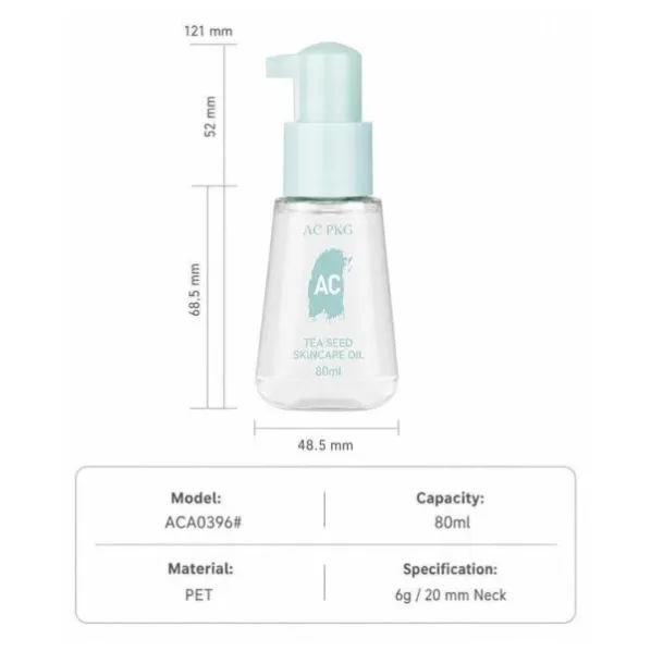 50ML Clear PET Bottle With Lotion Pump For Serum Lotion & Sunscreen
