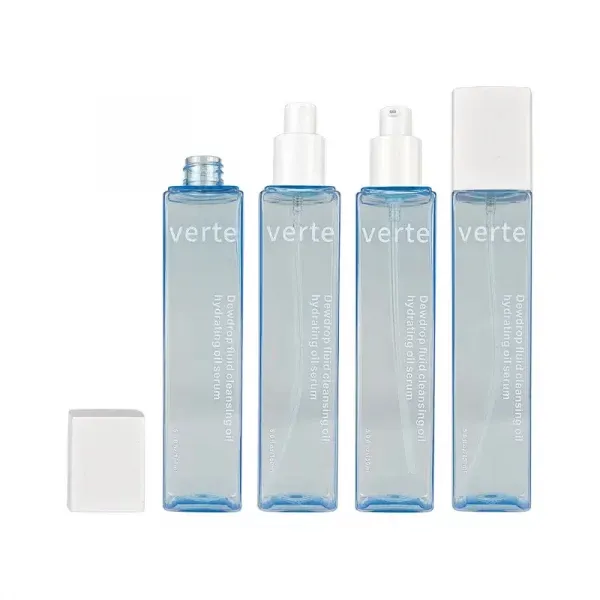 Skincare Packaging 100ML 120ML 150ML 200ML Square Shape Body Lotion PET Bottles