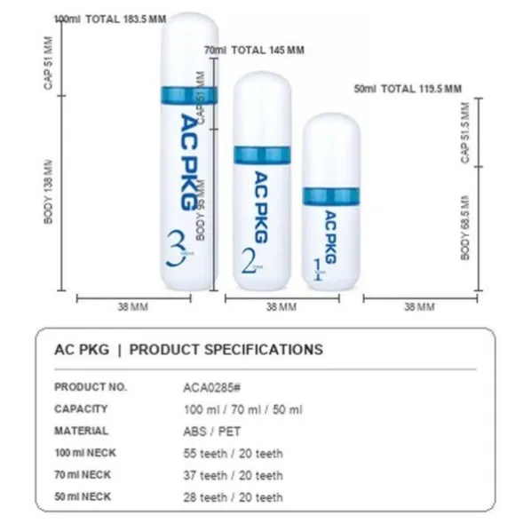 PET Abs Skincare Packaging Set Aca0285 Aci7100 100 ML