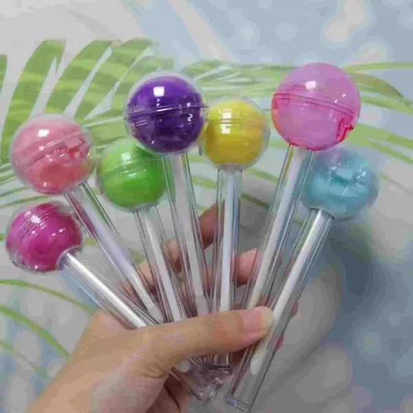 China Factory 6G 2 6ML 2 In 1 Multi Color Plastic Lollipop Cute Lip Glaze Tube