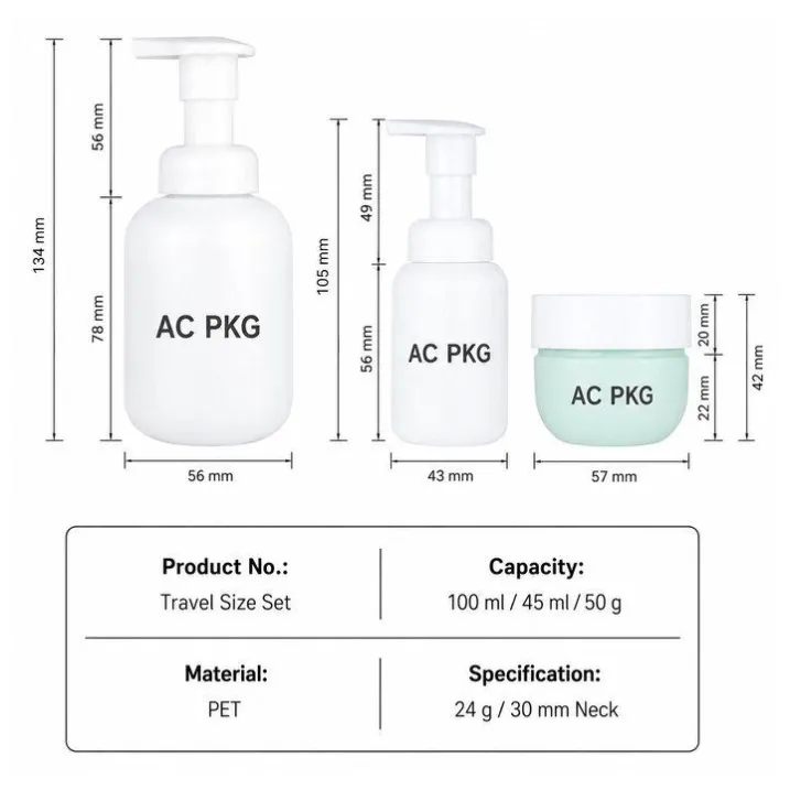 PET Skincare Packaging Set Acp091