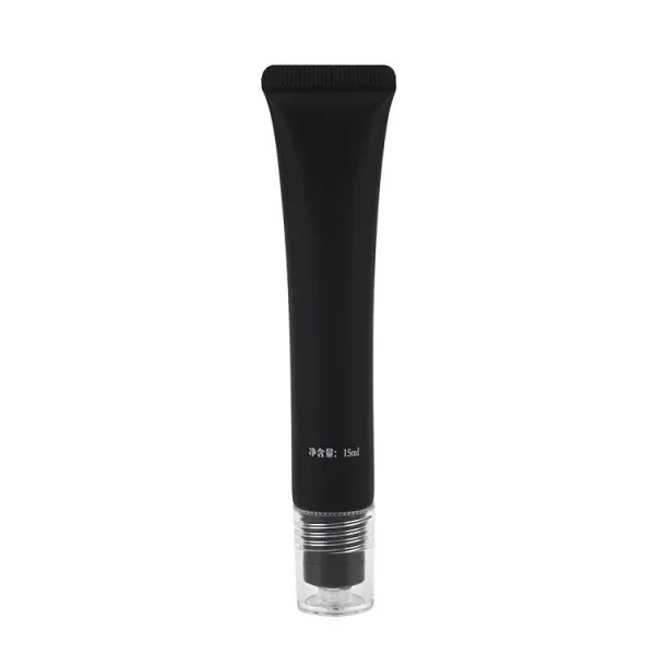 15ML Black Plastic Transparent Cap Multi Firming Eye Cream Tube With Triple Ball Roller