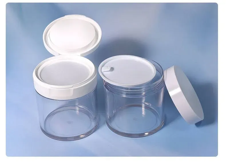 Cream Jars 8OZ 250ML Empty Clear Body Scrub Cosmetic Plastic Jars With Tweezers