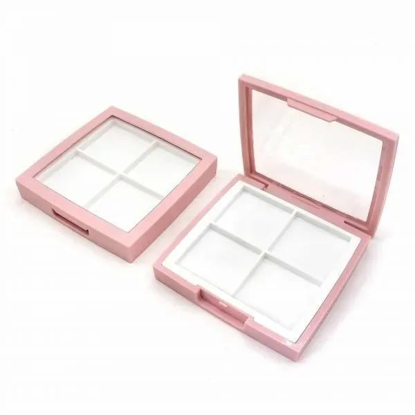 Quad Six Nine Compartment Pink Plastic Eyeshadow Palette Empty Makeup Palette Square