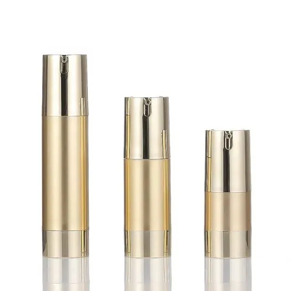15ml30ml50ml Gold Silver Plastic Push Pump Serum Bottle Full Cover Plating U Shape
