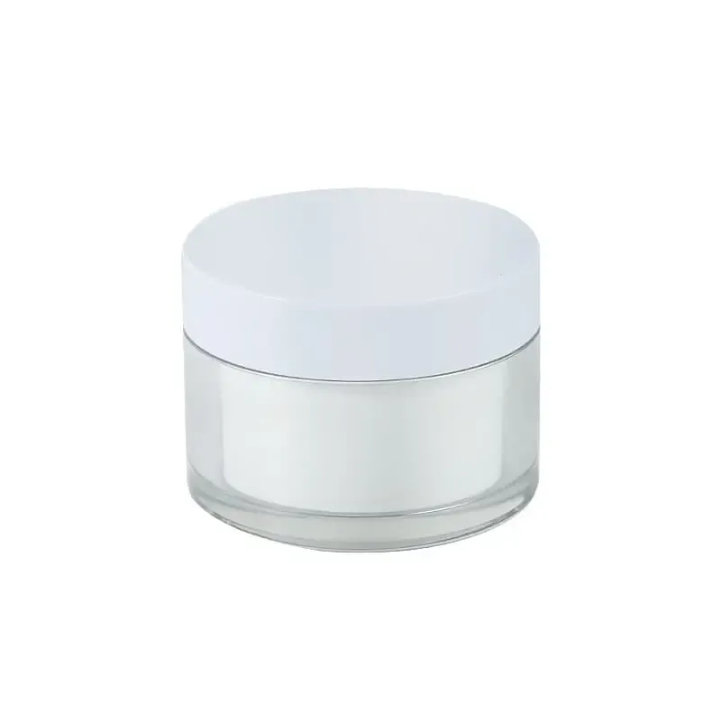 15G 20G 30G 50G 1OZ Double Walled White Cosmetic Plastic Powder Cream Jars With White PP