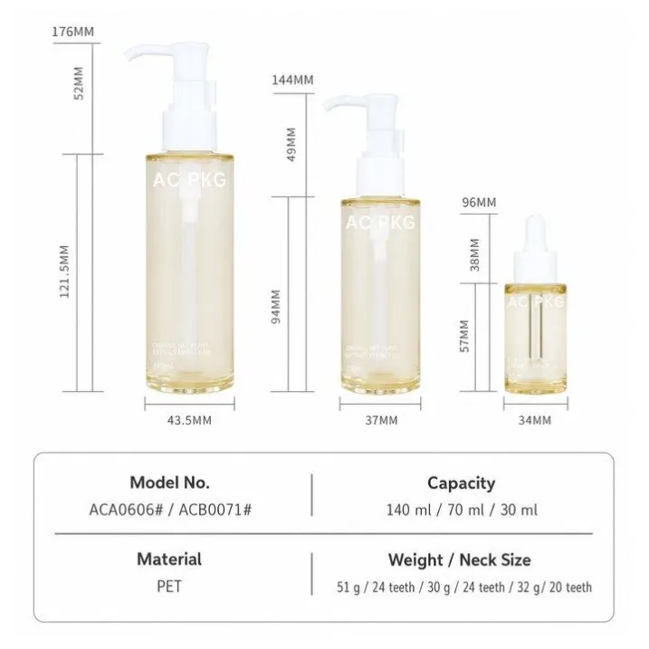 PET Skincare Packaging Set Aca0606 Acb0071