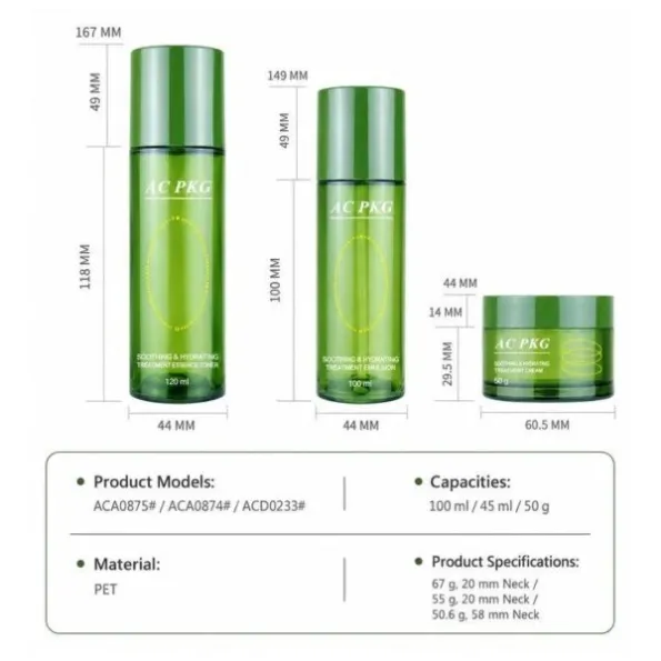 PET Skincare Packaging Set Aca0875 Aca0874 Acd0233
