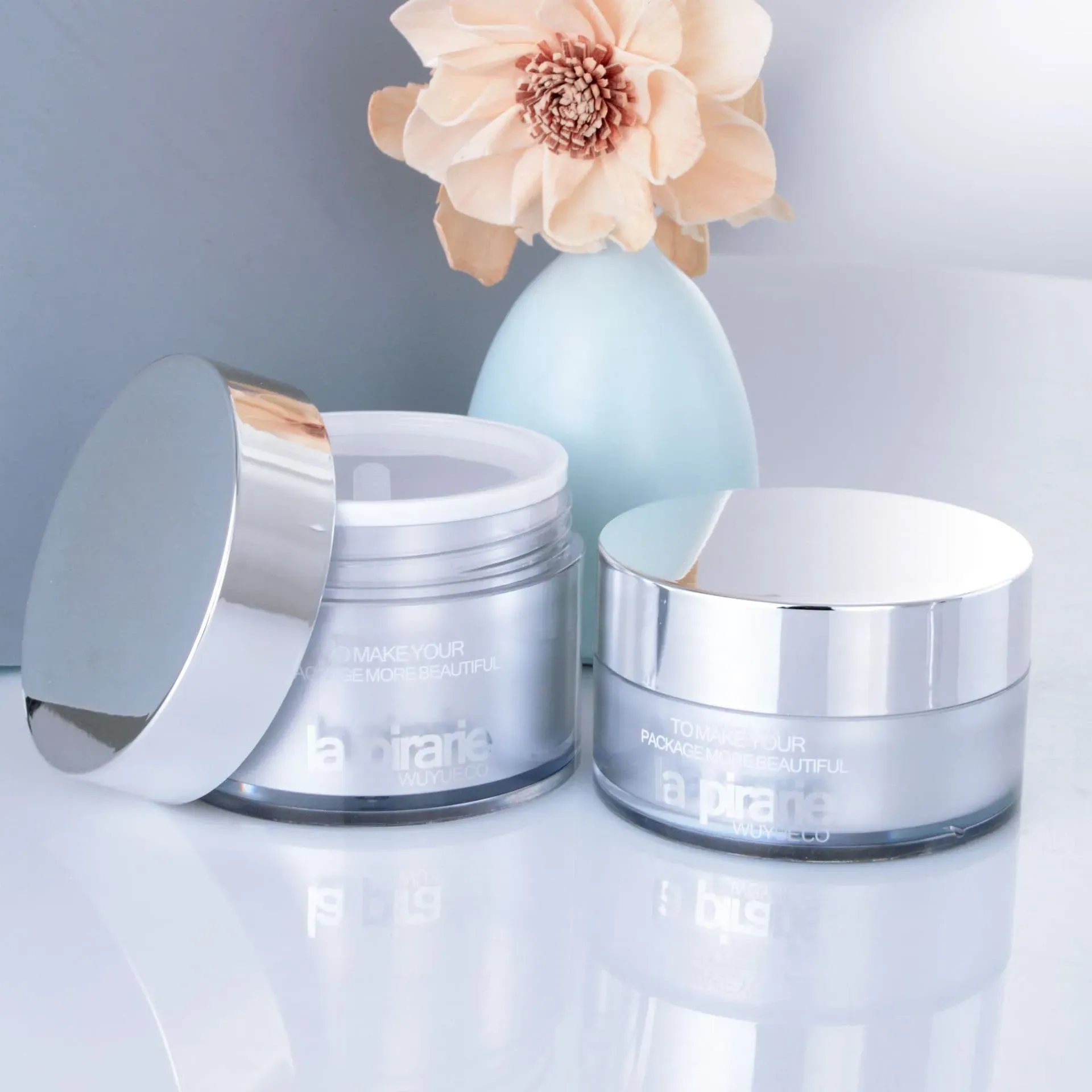 Skincare Packages Silver Thick Wall Acrylic Cream Jar 100ML 150G High Quality Cosmetic