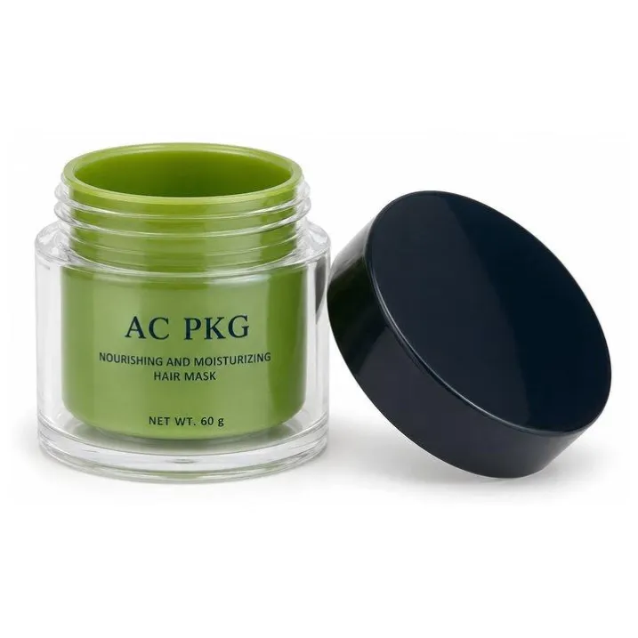 Green 60G Hair Mask Jar With Black Lid