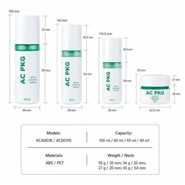 PET Abs Skincare Packaging Set Aca0638 Acd0165